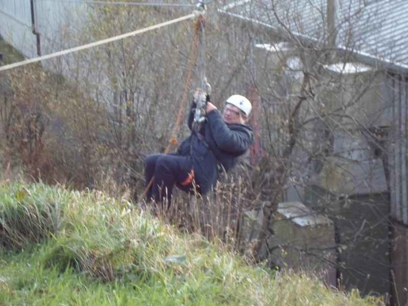 Ernest on the zip wire. Wow!!!